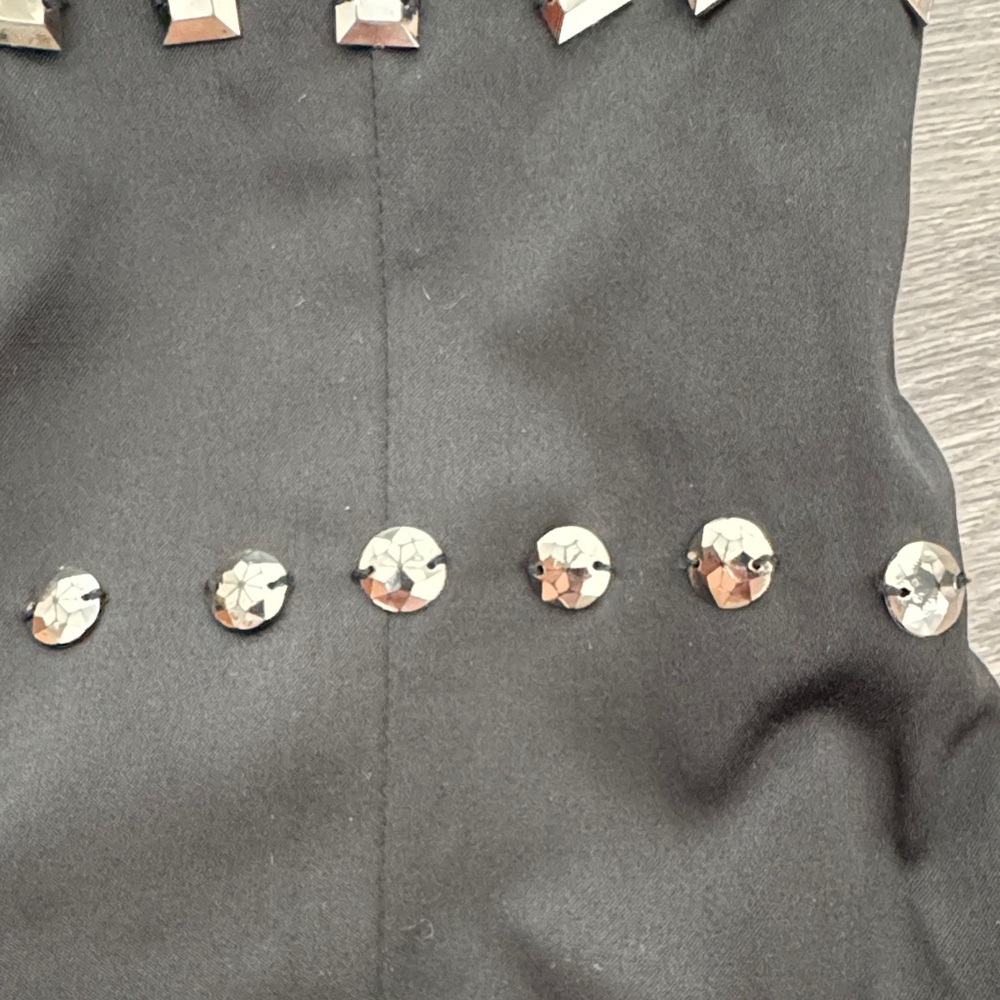 Wet Seal Black Satin Corset Top with Silver Studs - Picture 9 of 10